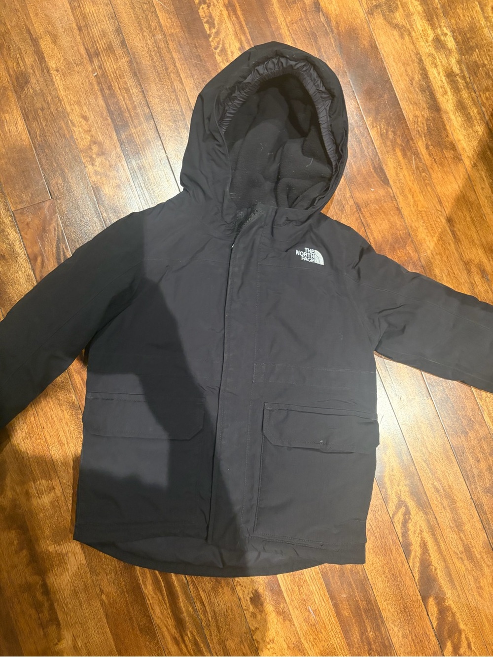 The North Face Kids Black Hooded Puffer Coat